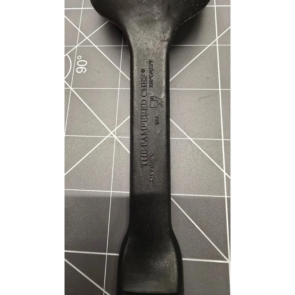 Pampered Chef Silicone Basting Brush and Black Mixing Spoon Kitchen Tool Set
